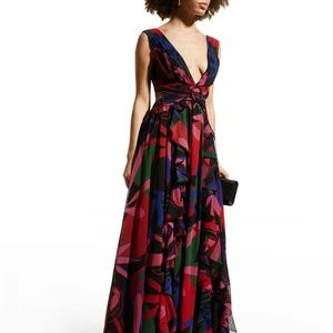 PatBO Rio Cutout Maxi Chiffon Dress